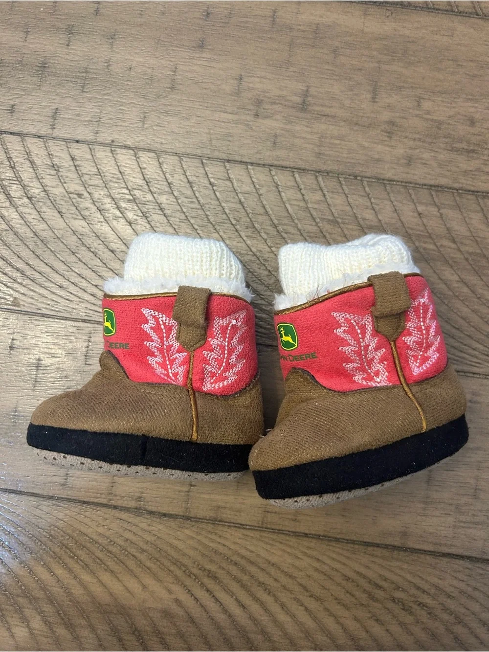 0-6M Baby Girl John Deere Boot Slippers